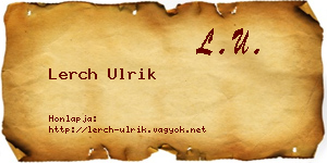 Lerch Ulrik névjegykártya